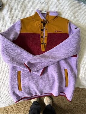 Klim Women's Lavender and Maroon Sherpa Pullover Hoodie